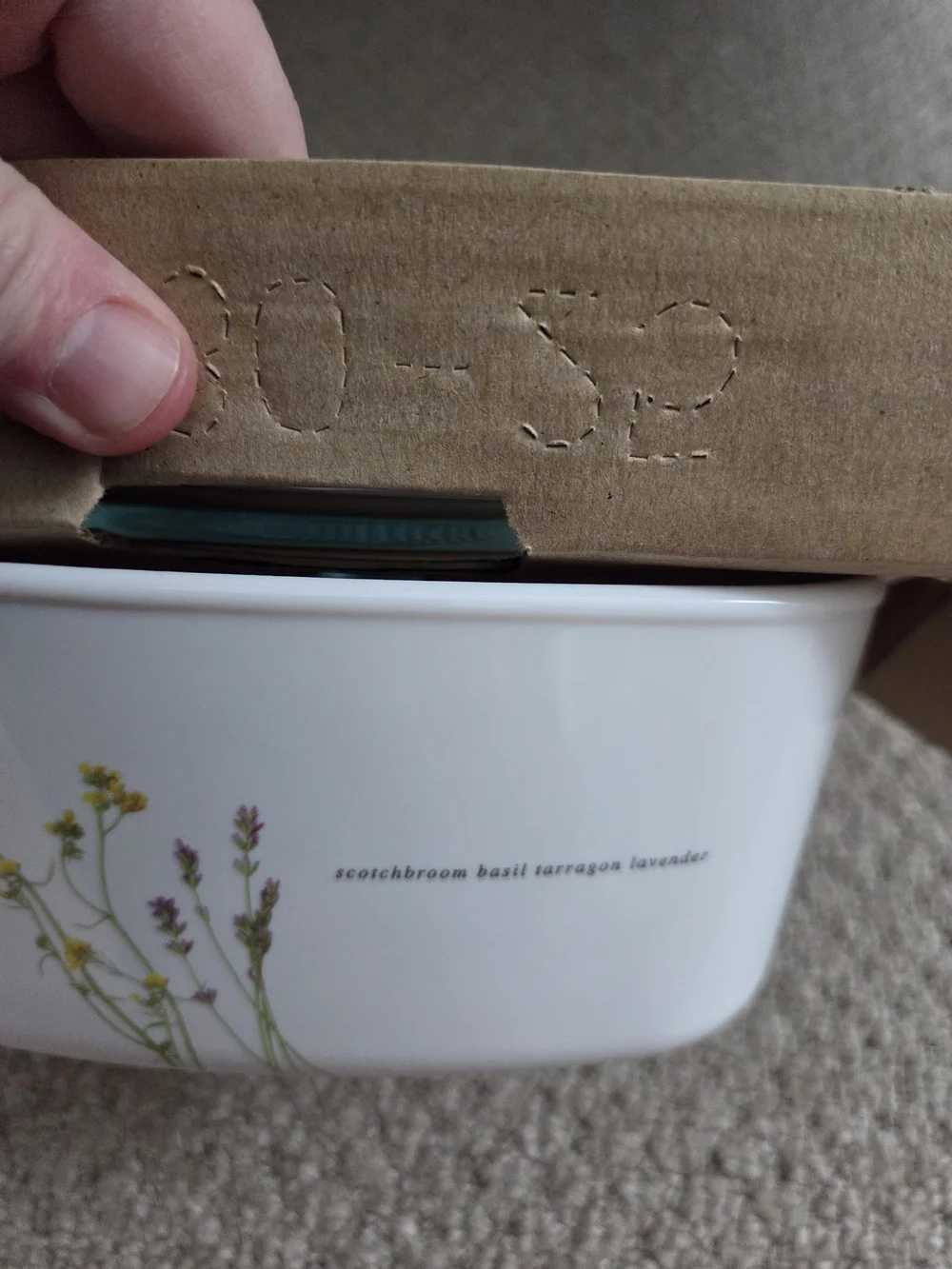 CorningWare European Herbs 1.5L White Covered Casserole